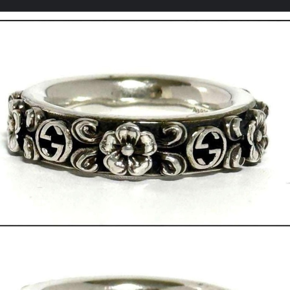 Gucci Silver Floral Motif Band